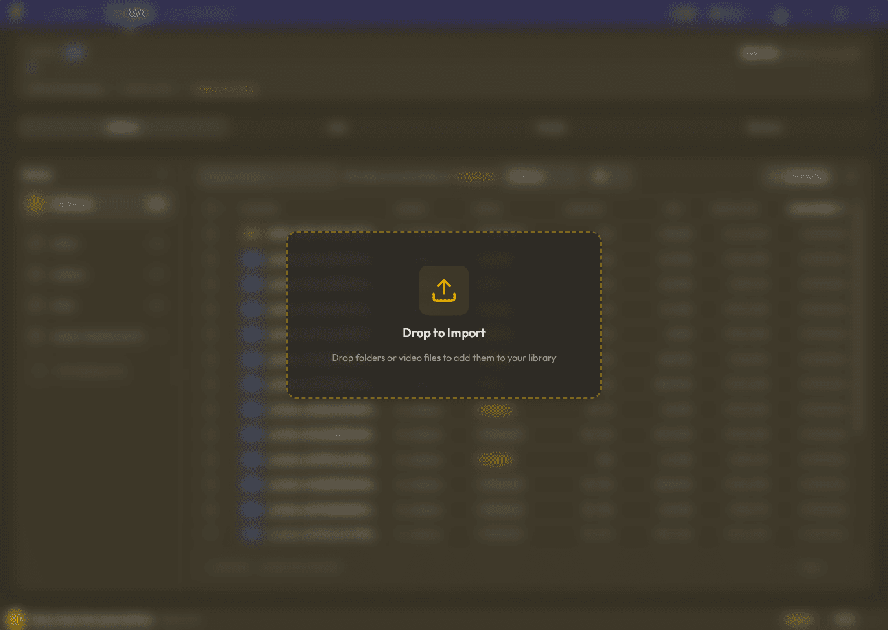 FrameQuery showing Drop to Import while a video is dragged over the app window.