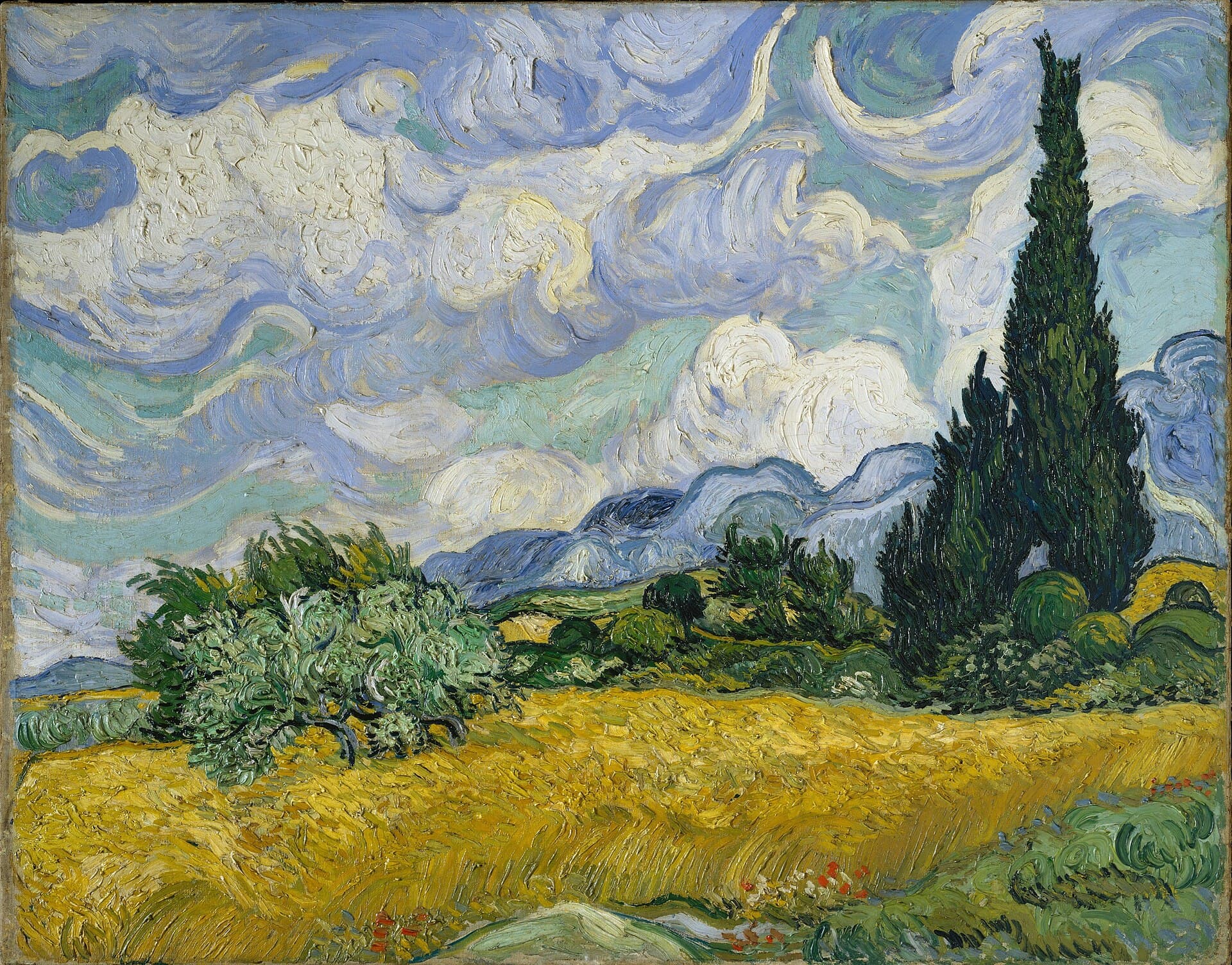 Vincent van Gogh, Wheat Field with Cypresses, 1889