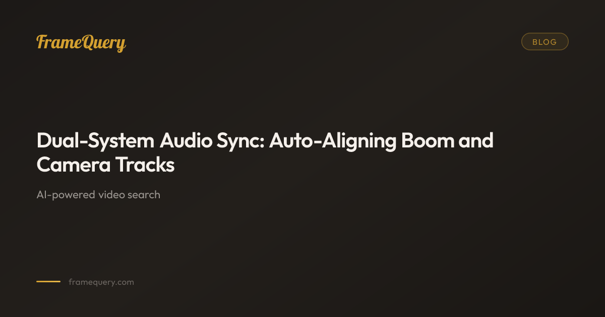 Dual-System Audio Sync: Auto-Aligning Boom and Camera Tracks | FrameQuery